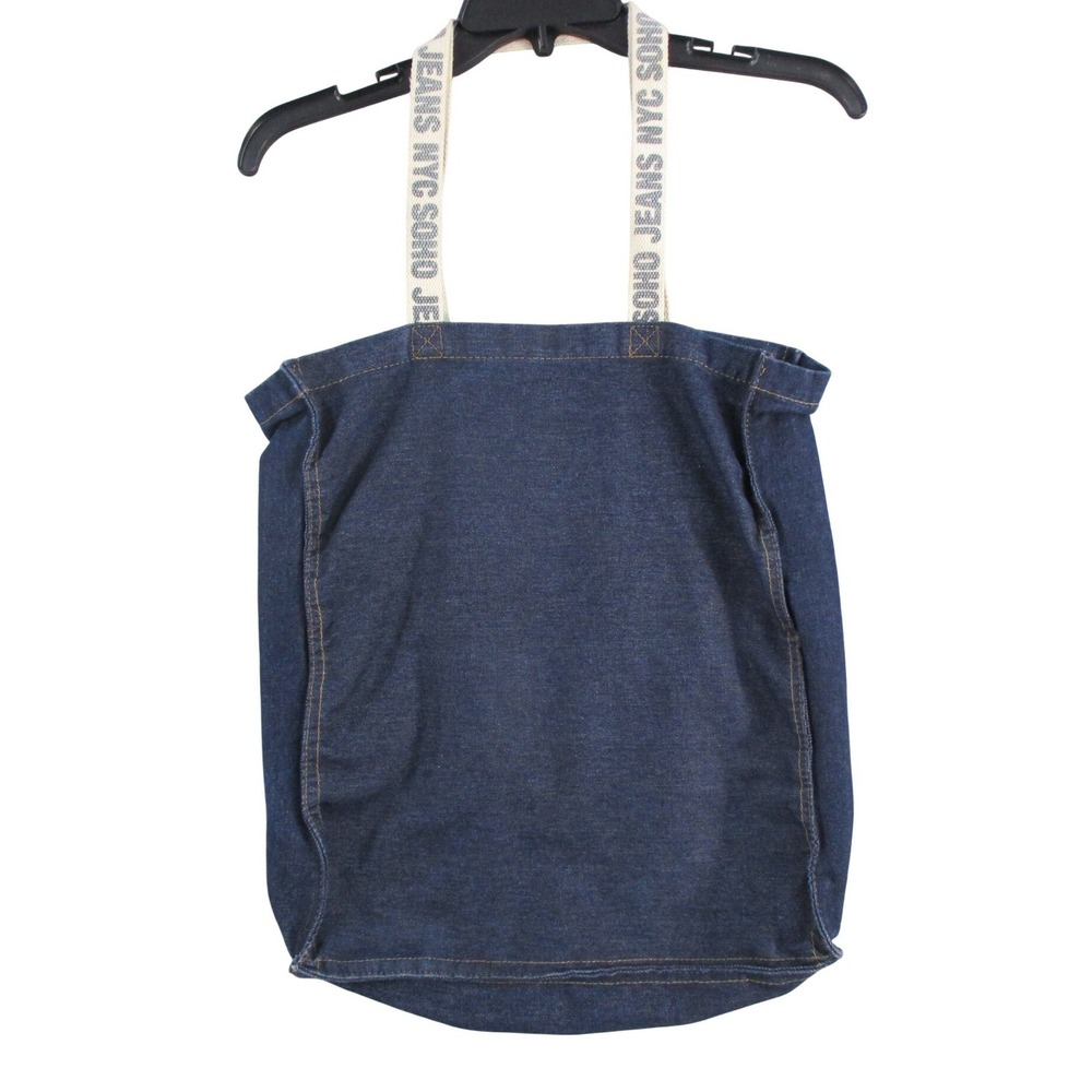 Soho Jeans NYC Dark Wash Denim Tote Bag Blue Graphic Strap Shoulder Bag